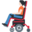 person in motorized wheelchair, light skin tone